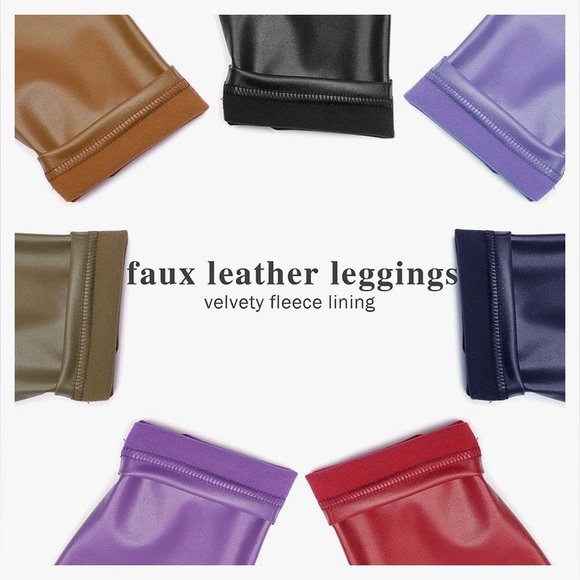 Ginasy Faux Leather Leggings with Tummy Control - Picture 6 of 9